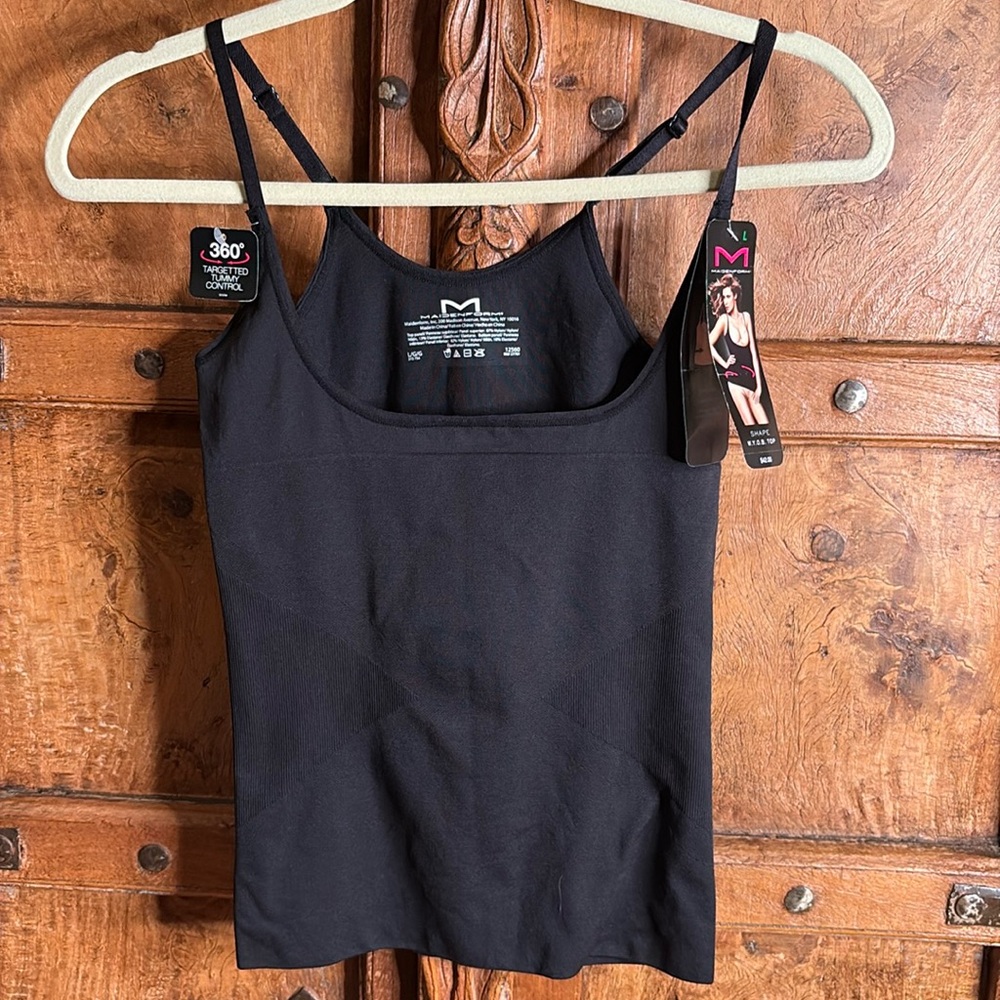 Maidenform Black WYOB Top Targeted Tummy Control Tank Fitted Camisole Shapewear